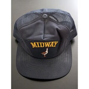 Vintage USS Midway Snapback Mesh Trucker Hat OSFM Cap-10 USA Made
